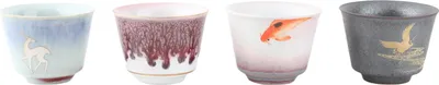 Obrázek produktu pro 4 ks/sada Kung Fu Teacup Japonský styl ručně vyráběný keramický pohár Set dárkové domácí pití