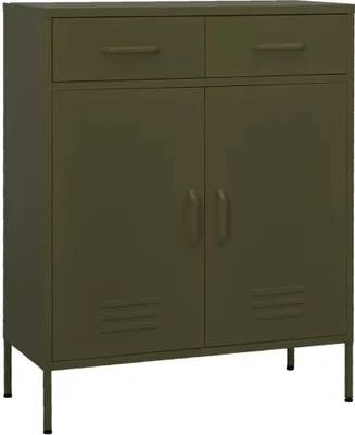 Immagine prodotto di The Living Store Armadio verde oliva 80x35x101,5 cm acciaio