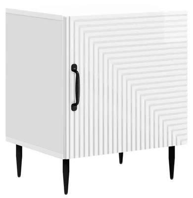 Image de Cabinet de chevet Blanc brillant 43 x 34,5 x 50 cm