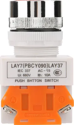 Immagine prodotto di Interruttore a pulsante rosso a testa piatta autobloccante con montaggio da 22 mm LAY37-11BNZS