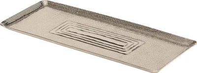 Zdjęcie produktu dla Taca dekoracyjna Misa dekoracyjna srebrna metalowa Taca dekoracyjna na świece Mała taca 47 x 19 cm
