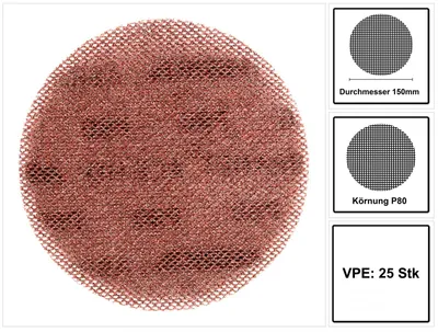 Produktbild von Mirka ABRANET ACE HD Schleifscheiben Grip 150mm P80 25 Stk. ( AH24102580 )