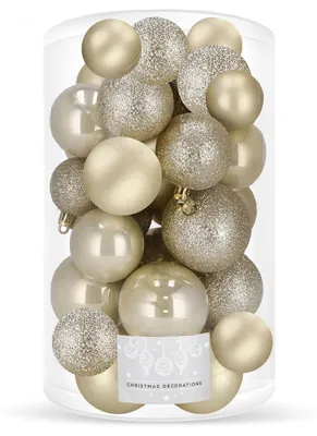 Image de SPRINGOS Boule de Noël_30 pièces__ 4 cm, _ 5cm, _ 6 cm_Incassable_Boule_de_Noël_Éclat_Mat_Éclat_Décoration_Noël_Noël (Or)