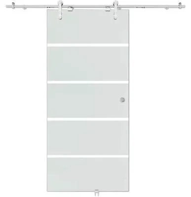 Produktbild von Pertura Schiebetürbeschlag Set Tildra Edelstahl gebürstet für Glastüren L:1870 mm inkl. Einzugsdämpfung,Griffmuschel