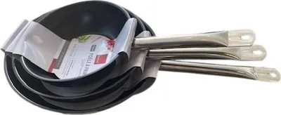 Produktbild von Pfannen Set, BAUMALU Gastronomie, 3-teilig, 20 cm, 24 cm, 28 cm, Edelstahl