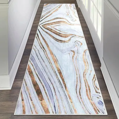 Obrázek produktu pro Omgoods - Protiskluzová podložka pod koberec, rozměry 65x180 cm - design "Mramor Zlato"