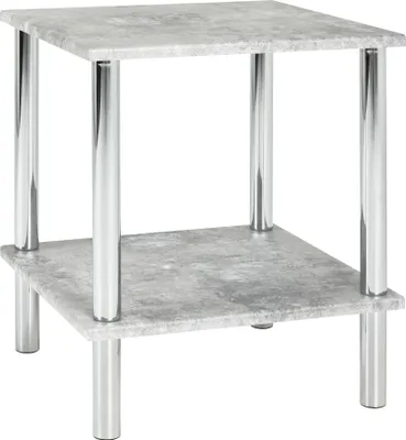 Produktbild von HAKU Beistelltisch betonoptik, chrom - MDF, Metall, B/H/T: 39x47x39 cm