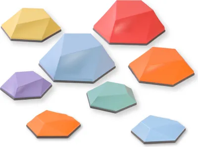Image de Pierres de marche Buxibo - Jouets de marche - Pierres de rivière - Jouets éducatifs et sensoriels - Multicolore - Lot de 8