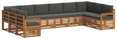 Imagen del producto de vidaXL Juego de sofás de exterior, 10 piezas, color natural y antracita