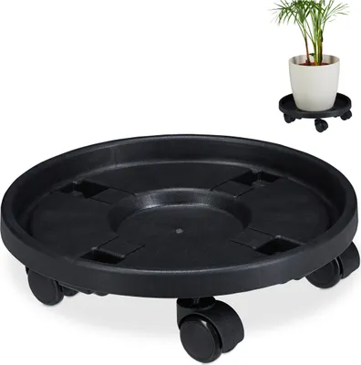 Zdjęcie produktu dla relaxdays 10030873_46 relaxdays   Pflanzenroller Kunststoff     schwarz