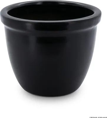 Produktbild von KERAZO Blumentopf Pflanzkübel aus Keramik mit Bodenloch 22x18 cm frostfest, standfest, Farbe: anthrazit