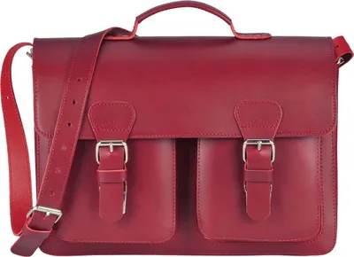 Produktbild von Ruitertassen kleine Aktentasche 38cm Damen Leder Schultasche rot Lehrertasche 2 Fächer
