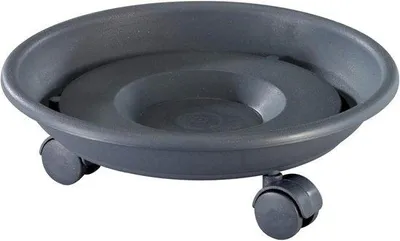 Obrázek produktu pro Vozík na květiny, antracitová barva, 27,5 × 8,5 cm, pro vnitřní i venkovní použití, plast, nosnost 30 kg