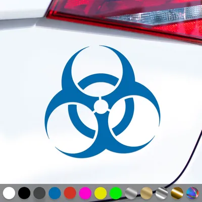 Produktbild von PantherPixel Biohazard Aufkleber Vorsicht Warnung Hinweis Sticker Auto Geschenkidee Farbe Blau