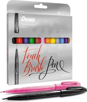 Produktbild von Pinselzeichenstift Pentel 12 Stück SES15C-ST12PL
