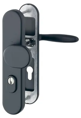 Produktbild von HOPPE Verona Schutz-Wechselgarnitur Langschild mit ZA Alu F9714M schwarz matt 86G/3332ZA/3310/1510 (Entfernung: 72mm) Entfernung: 72mm