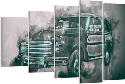 Produktbild von Bild auf Leinwand - Leinwandbild - Auto Retro - 150x100cm - Wand Bild - Wanddeko - Wandbilder - Leinwanddruck - Bilder - Kunstdruck - Wanddekoration - Leinwand bilder - Wandkunst - EG150x100-3834
