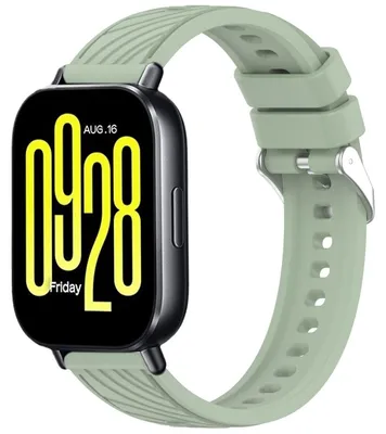 Image de Pour Xiaomi Redmi Watch 5 Active Bracelet de remplacement en silicone à structure rayée 22 mm Vert clair