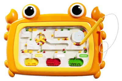 Zdjęcie produktu dla WOOPIE Tablica Magnetyczna Montessori Labirynt Krab Pomarańczowa