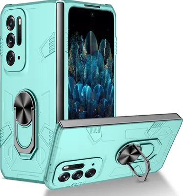 Image de Oppo Find N Housse, PC dur et robuste, antichoc, support d'anneau, béquille Housse de protection pour Oppo Find N Bleu