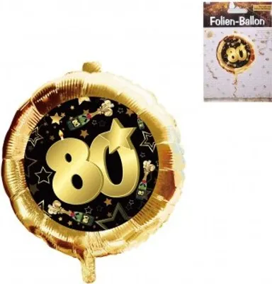 Produktbild von Folien-Ballon 80 schwarz/gold Geschenke zum 80. Geburtstag