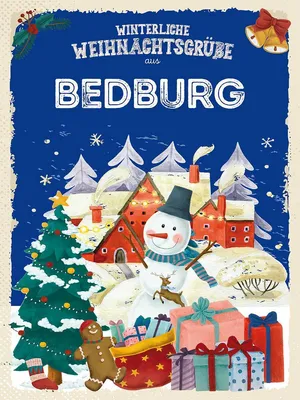 Produktbild von vianmo Holzschild 40x30 cm Weihnachtsgrüße aus BEDBURG