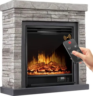 Produktbild von KESSER® Elektrokamin Standkamin - Kamin elektrisch mit LED 3D-Flammeneffekt, Mit Heizung Heizfunktion, Elektro Kamin mit 1800W Leistung, Wochentimer, Thermostat, Fernbedienung, dimmbar