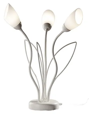 Imagen del producto de Lámpara de mesa GLORIOSA, gris y blanca, 3 bombillas G9 de 15W, metal. Dimensiones: 46x35x35 cm. IP20. Marca: Jupiter