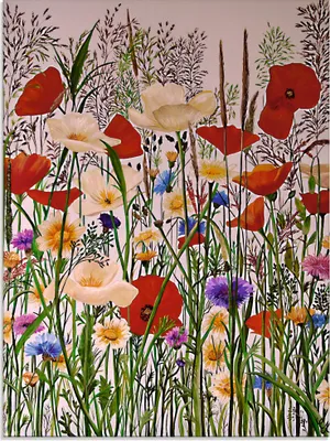 Produktbild von ARTland Glasbild Blumenwiese Größe: 45x60 cm