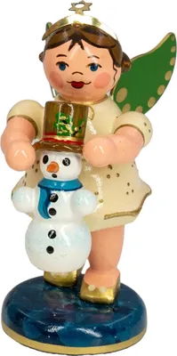 Produktbild von Engel mit  Schneemann (6,5cm) von Hubrig Volkskunst