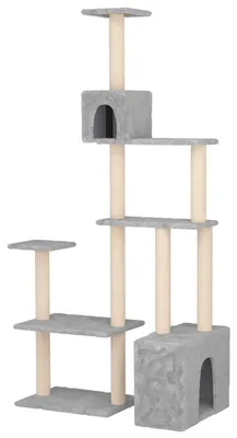 Image de Arbre à chat avec poteaux à griffer en sisal Gris clair