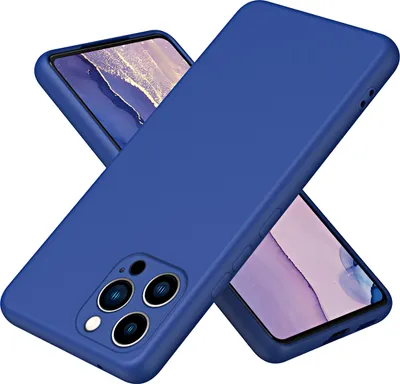 Produktbild von iPhone 12 Pro Max Hülle, Flüssig Silikon Handyhülle Stoßfest Kratzfest Schutzhülle für iPhone 12 Pro Max Blau