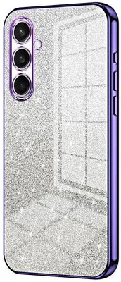 Immagine prodotto di Custodia in glitter per Samsung Galaxy S25 FE - Cover posteriore Phonesta Crystal Sparkle in silicone - Viola