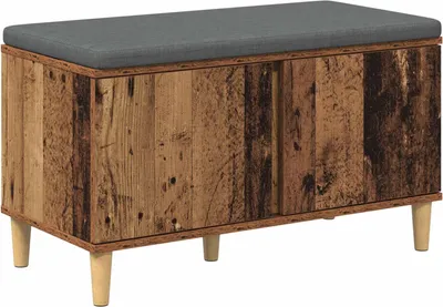 Obrázok produktu pre vidaXL Lavica do predsiene s vankúšom s úložným priestorom z regenerovaného dreva 60 x 38 x 46 cm