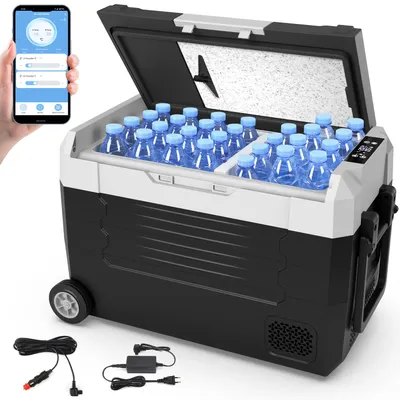 Produktbild von Kompressor Kühlbox 45L mit APP-Steuerung, Kühlbox Auto Kompressor mit 12/24V DC & 240V AC, tragbarer Kühlschrank Gefrierschrank Kühlschrank Kühler