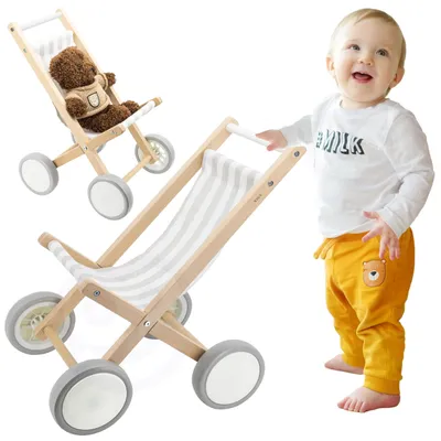 Image de VIGA Poussette en bois pour poupées
