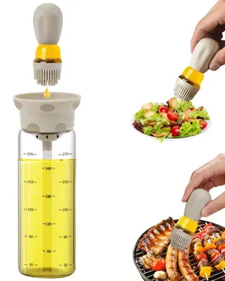 Imagen del producto de Dispensador de aceite de 300 ml con cepillo de silicona para la cocina