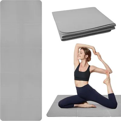 Produktbild von Famanu Fitnessmat Faltbar für Yoga, Pilates und Training – Antirutsch, Tragbar, Wasserabweisend, 183 x 61 x 0,5 cm
