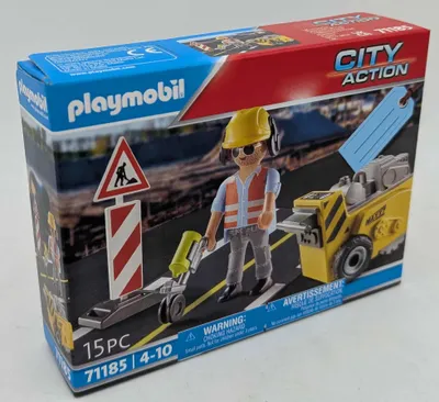 Produktbild von PLAYMOBIL City Action Bauarbeiter mit Kantenfräser 71185