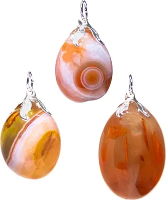 Image de Pendentif en pierre précieuse Agate rouge - ±1,5-3 cm Paquet de 3 pièces
