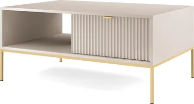 Obrázek produktu pro Konferenční stolek z kašmíru, zlatý rám, rozměry: 104 x 46 x 68 cm - Elegantní a praktický design
