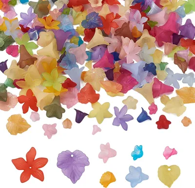 Imagen del producto de Perlas de acrílico, 240 unidades, 8 estilos, acabado mate, para la fabricación de joyería