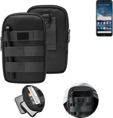 Produktbild von K-S-Trade Holster Gürtel Tasche kompatibel mit Nokia 8.3 5G Handy Tasche Schutz Hülle dunkel-grau viele Fächer, 1x