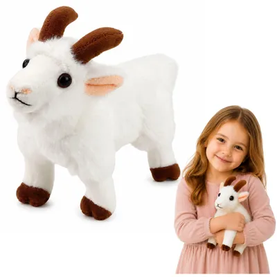 Produktbild von Plüschziege für Kinder, weiß, 16 cm