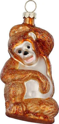 Produktbild von Christbaumschmuck Glas 8cm Affe Figur Hellbraun