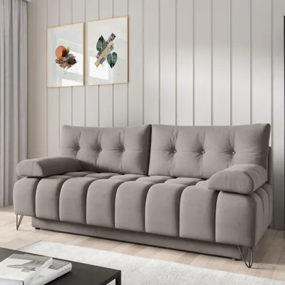 Produktbild von Sofa 3-Sitzer BERGEN mit Schlaffunktion & Bettkasten, Dunkelbeige