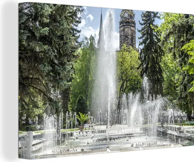 Obrázok produktu pre OneMillionCanvasses® - Výtlačky na plátne - 140x90 cm, Fontána v Košiciach, Slovensko, nástenná dekorácia