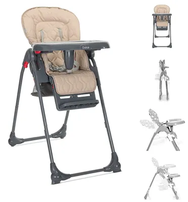 Produktbild von Lorelli Kinderhochstuhl Dulce Sitzhöhe verstellbar, faltbar, 5-Punkt-Gurt, Korb beige