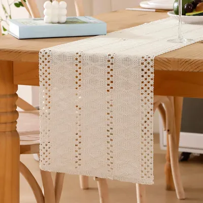 Imagen del producto de Mantel individual de macramé de algodón, 30 x 100 cm, para la cocina
