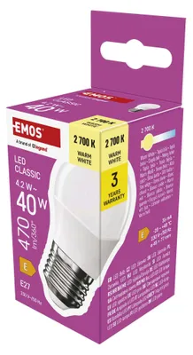 LED Lampe Classic Mini Globe / E27 / 4,2 W (40 W) / 470 lm / Warmweiß